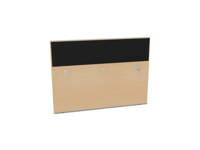 baliepaneel,v. bureau,aanbouw achter,B 1600mm,NE-esdoorn,BN8033-zwart