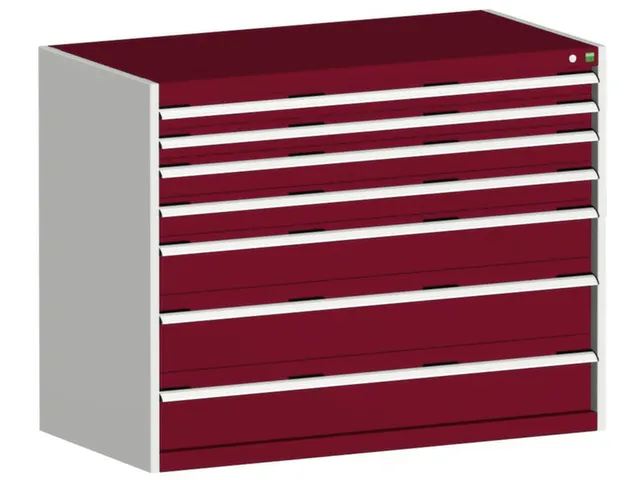 ladekast HxBxD 1000x1300x750mm 7laden romp RAL7035 front RAL3004