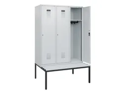 locker met bank,HxBxD 1950x1200x815mm,3vak,vak B 400mm,cilinderslot