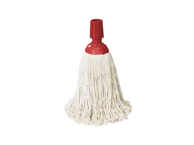 Minimop katoen 250 gram standaard steelverbinding rood