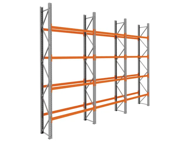 palletstelling,basis+2xaanbouw,HxBxD 4620x5875x750mm,vakl. 3000kg