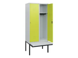 locker met bank,HxBxD 1950x800x815mm,2vak,vak B 400mm,cil.-slot - 2