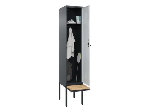 locker met bank,HxBxD 2120x400x815mm,1vak,vak B 400mm,draaigrendel