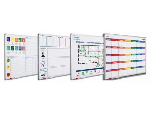 Whiteboard Bedrukt Eigen Ontwerp 120x180cm Softline 8mm alu-profiel