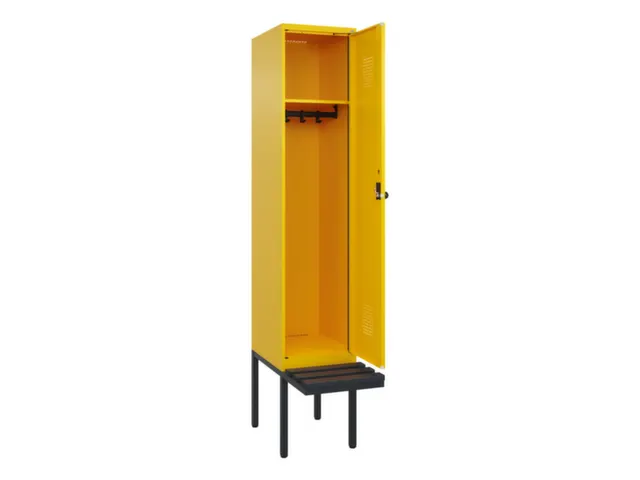 locker met bank,HxBxD 2120x400x815mm,1vak,vak B 400mm,draaigrendel