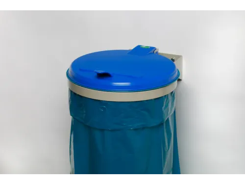 Afvalverzamelaar 120 Liter Enkelvoudig Wandmontage Deksel Blauw