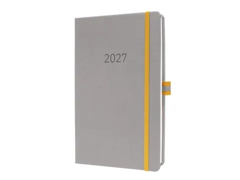 Weekagenda Linescape A5 2027 (EN) lichtgrijs Hardcover verticale indel
