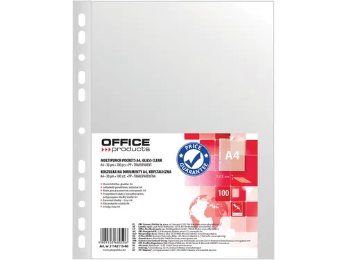 Office Products showtas A4 30 micron 11-gaats Glashelder 100 stuks