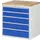 ladekast 825x770x650mm 5laden cilinderslot RAL7035 RAL5010 beuken