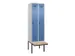 locker met bank,voor scheiding van kleding,HxBxD 2120x600x815mm,2vak