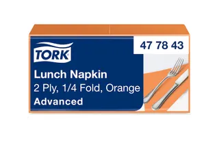 Tork 477843 Lunchservet Oranje 33x33cm 2-laags 1/4 vouw 10x200st - 1