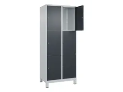 lockerkast,HxBxD 1950x800x500mm,2x3vakken,vak B 400mm,cil.-slot,voeten
