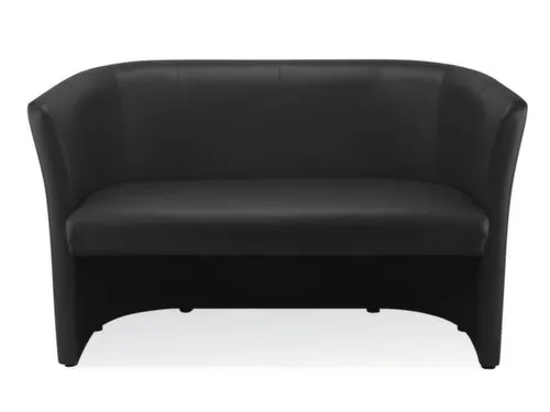 Bank Kunstleer Zit Hxbxd 46x106,6x49cm Totale Hxb 77x129cm Zwart