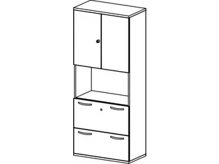 kantoorkast,HxBxD 1920x800x430mm,decor romp esdoorn,decor front noten - 9