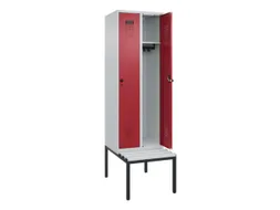 locker met bank,HxBxD 2120x600x815mm,2vak,vak B 300mm,draaigrendel