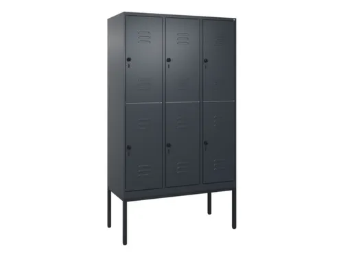 dubbeldekse locker,HxBxD 2120x1200x500mm,3x2vak.,vak B 400mm