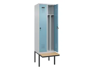 locker met bank,voor scheiding van kleding,HxBxD 2120x600x815mm,2vak - 1