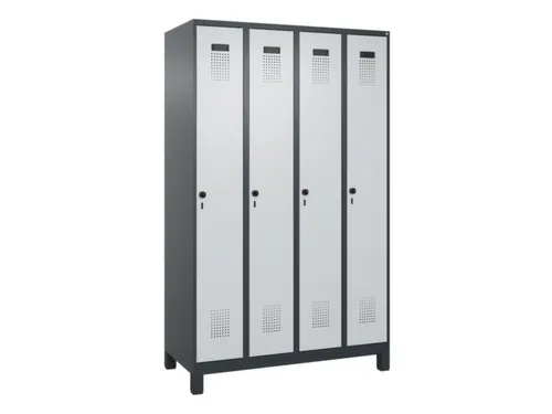 locker,HxBxD 1950x1200x500mm,4vak,vak B 300mm,draaigrendel,voeten