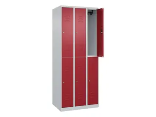 dubbeldekse locker,HxBxD 1850x750x500mm,3x2vak.,vak B 250mm,cil.-slot - 2