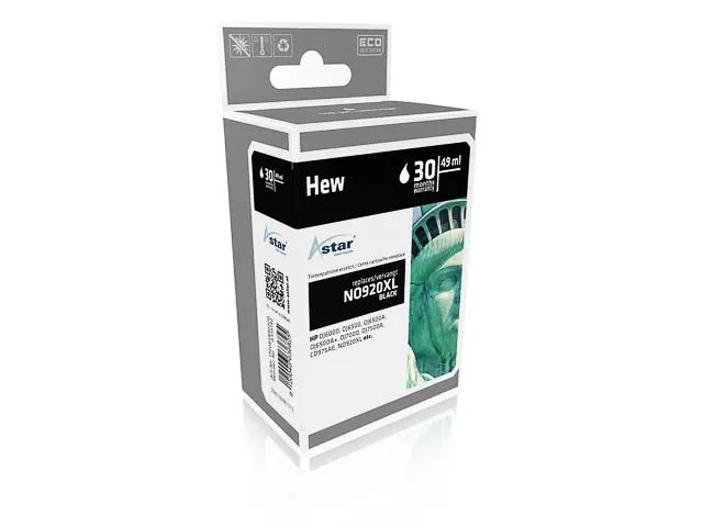 AS15192 ASTAR HP 920XL OJ Inkt zwart HC rebuilt 1200pagina's Chip 49ml
