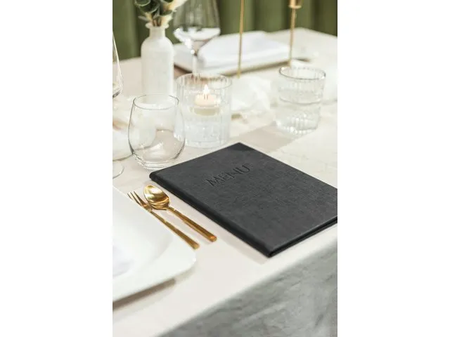 Menukaart map Sigel A5 zwart voor 8 blad