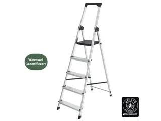 Huishoudtrap BRASQ 5 treden aluminium SLA500 zilver - 8