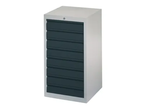 ladekast HxBxD 900x500x500mm 8laden slot RAL7035 front RAL7016