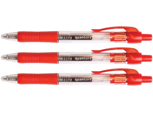 Gelschrijver Quantore Grip met drukknop 0.7mm Rood