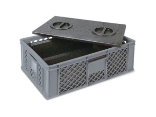 Euronorm-stapelbak,m. isoleerbox,HxLxB 240x600x400mm,20l,PE,grijs - 2