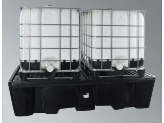 PE-opvangbak,v. 2xIBC,opvangvol. 1000l,HxBxD 575x2450x1450mm - 1
