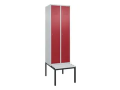 locker met bank,HxBxD 2120x600x815mm,2vak,vak B 300mm,cil.-slot