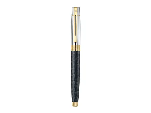 Rollerball Sheaffer 300 E9347 Engraved matt black shiny chrome cap