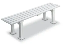 Kunststofbank 415x1500x370mm Zit H 415mm 5 Latten 2 Pootstellen Wit