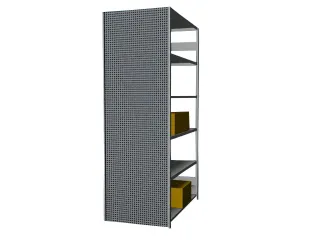 zijwand,v. inhaakstelling,HxD 2500x800mm,staal,RAL7035,perforatieplaat - 2