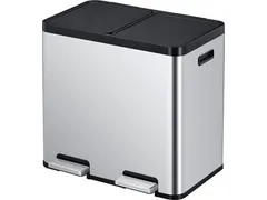 Afvalbak EKO Essential Recycler pedaalemmer 2x22 liter RVS