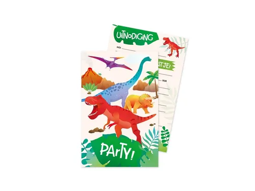 Uitnodigingskaarten Dino