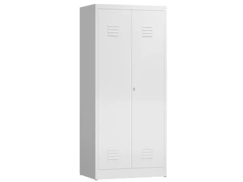 Lockerkast 1800x800x500mm 2 vakken, klinksluiting, RAL9003