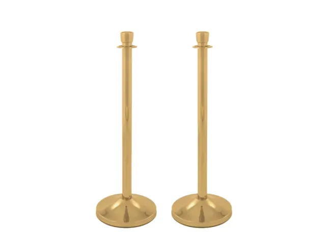 V-part Afzetpaal op verzwaarde voet 30cm Messing 2 stuks