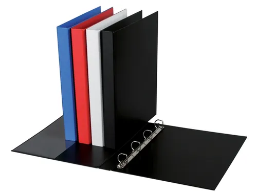 Ringband Quantore A4 4-rings D-mech 20mm PP zwart