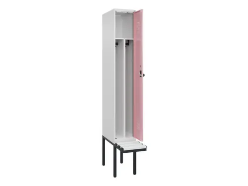 locker met bank,voor scheiding van kleding,HxBxD 2120x300x815mm,1vak