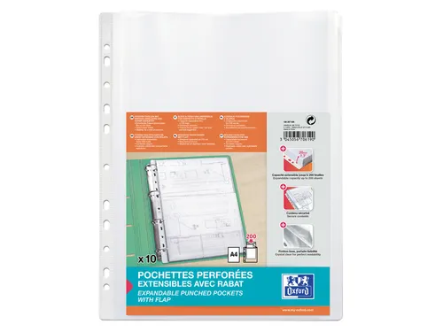Showtas Oxford A4 PP 200µ glashelder met sluitklep 10 stuks
