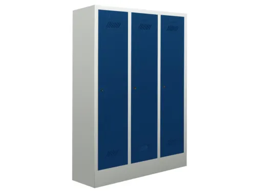lockerkast v. kinderen,HxBxD 1600x930x500mm,3vak,RAL7035,front RAL5010