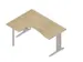 Bureau d’angle 730x1600x1200mm retour à gauche chêne/aluminium