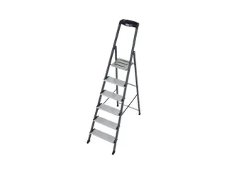 trapladder,eenzijdig,6treden,bordes m. antislip elementen,Stand H 1,3m - 1