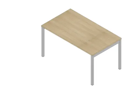 bureau HxBxD 730x1400x800mm blad eiken 4-voeten aluminium