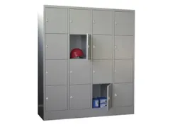 lockerkast,RAL 7035,HxBxD 1850x1600x500mm,4x4vakken,vak B 400mm