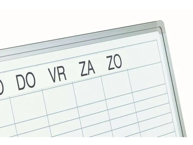 Planbord 60x90cm Softline profiel 8mm Dubbele week DU met dagenstrook