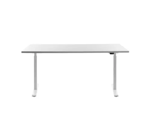 Elektrisch ihv bureau,HxBxD 700-1200x1600x800mm,blad wit,T-voet wit