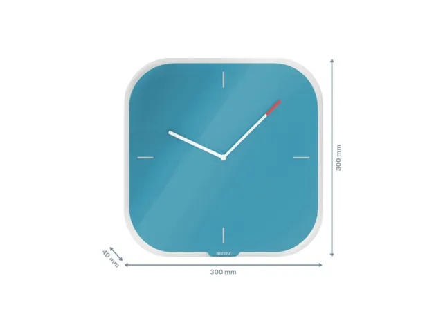 Wandklok Leitz Cosy blauw glas