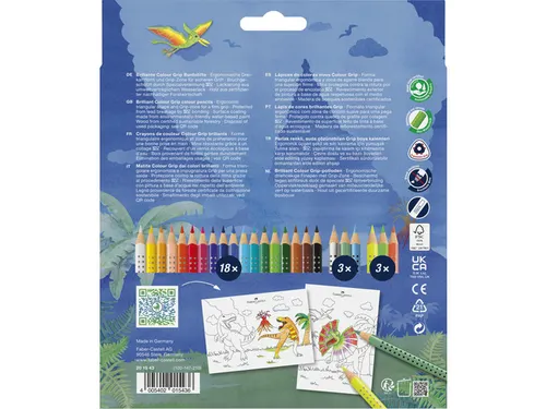Kleurpotlood Faber-Castell Grip Dino 18 colour grip + 6 metallic grip